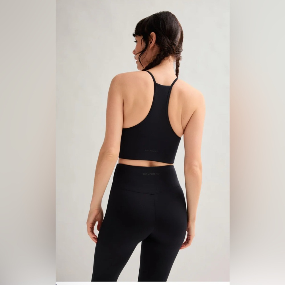 girlfriend collective Black Collette Halter Bra Size L - Picture 3 of 3